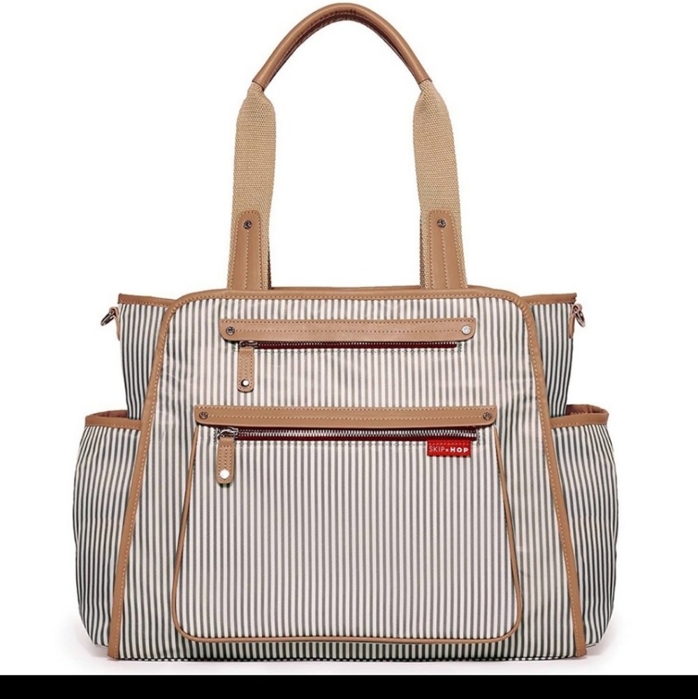 Skip Hop grand central diaper bag in french stripe